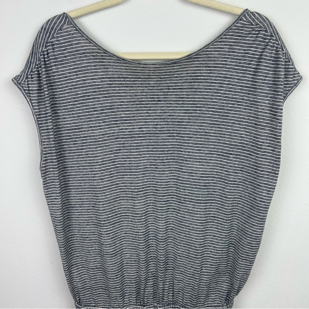 Prana Retrieve Romper stripe sleeveless jersey hem organic cotton one-piece - Picture 5 of 14